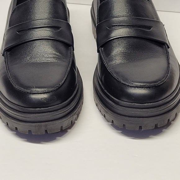 Quince Black Leather Lug-Sole Penny Loafers - Picture 8 of 12